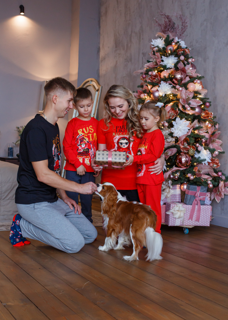 Комплект Новогодних Пижам В Стиле Family Look Комплект Новогодних Пижам В Стиле Family Look